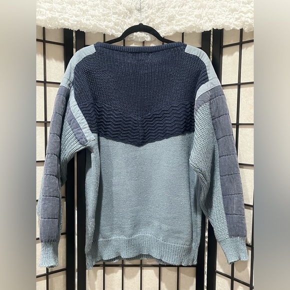 UNIONBAY VINTAGE Y2K ACRYLIC KNIT AND QUILT PATCH SWEATER MEN SIZE L - Picture 5 of 8